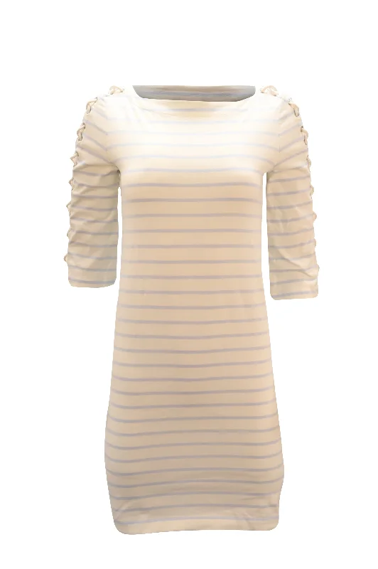 Final Clearance Lauren Ralph Lauren Striped Dress with Lace-Up Sleeves in Multicolor Cotton