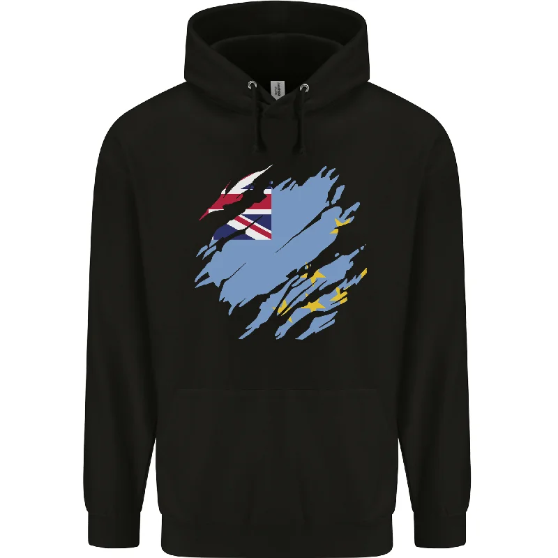Best Seller Torn Tuvalu Flag Tuvaluan Day Football Mens 80% Cotton Hoodie