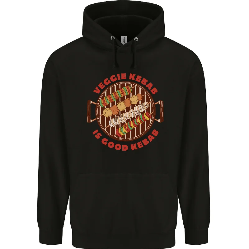 Clearance Event Veggie Kebab Vegetarian Vegan BBQ Mens 80% Cotton Hoodie