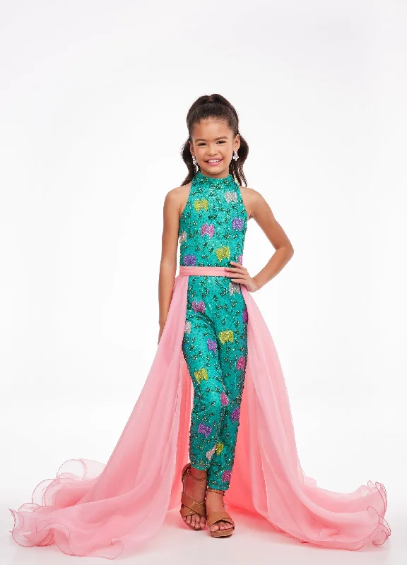 Special Discount Ashley Lauren Kids 8067 Size 8, 12 Coral Girls Organza Overskirt with Wire Hem Fun Fashion Pageant Girls