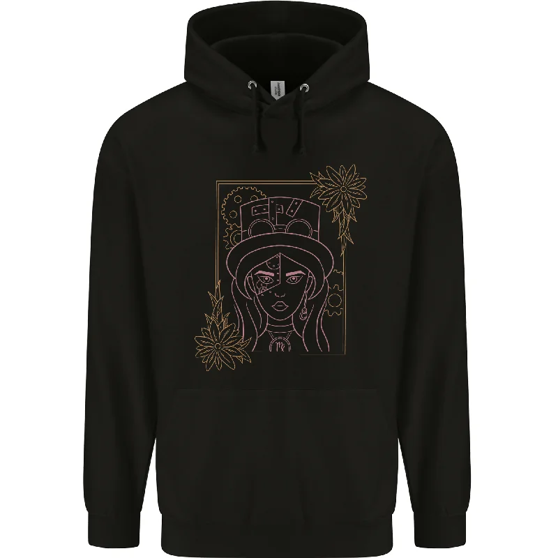 Sale Event Virgo Steampunk Zodiac Star Sign Astrological Mens 80% Cotton Hoodie