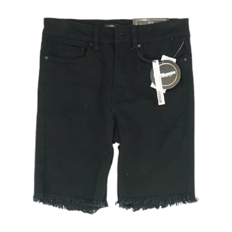 Major Savings Black Solid Denim Shorts