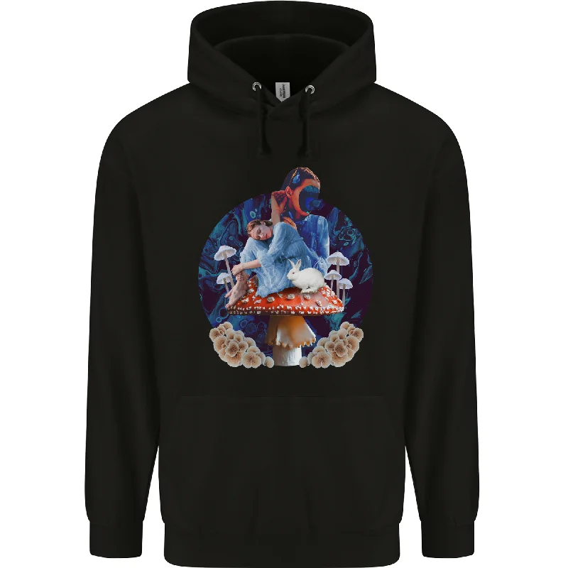 Factory Direct Sale Trippy Alice Magic Mushrooms LSD Mens 80% Cotton Hoodie