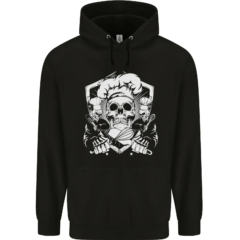 Reduced Prices Skull Chef Cooking Cook Baker Baking Mens 80% Cotton Hoodie