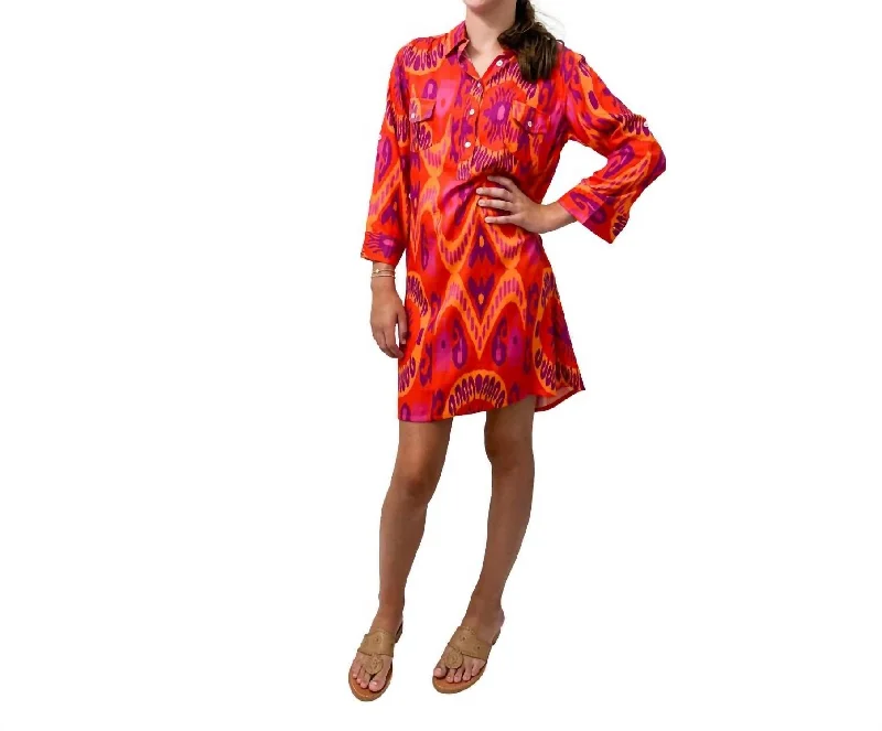 Must-Have Deals La Jolla Mini Dress In Ikat Orange Pink