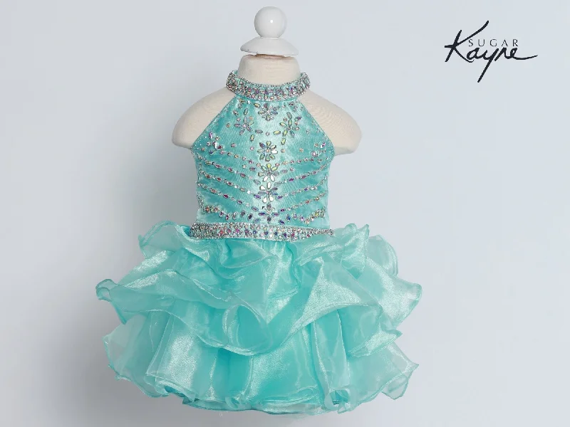 Super Bargain Sugar Kayne C200 Short Ruffle Girls High Neck Cupcake Corset Pageant Dress Rhinestone