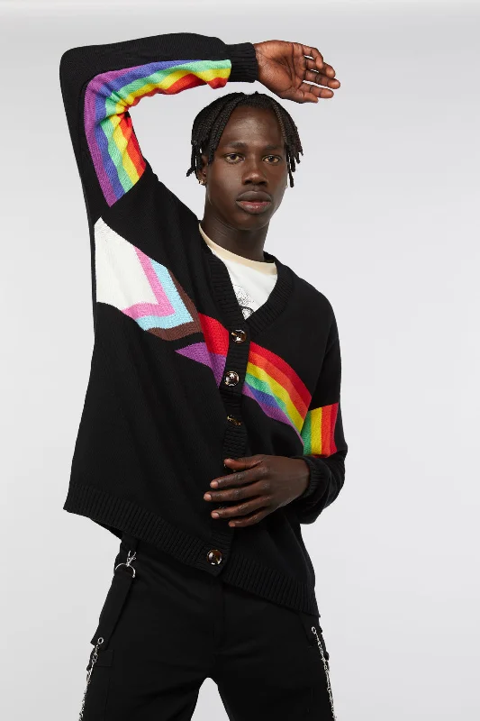 Deal of the Day Rainbow Intarsia Cardi