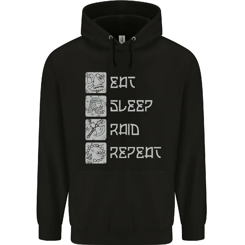 Year-End Sale Viking Eat Sleep Raid Thor Valhalla Funny Mens 80% Cotton Hoodie