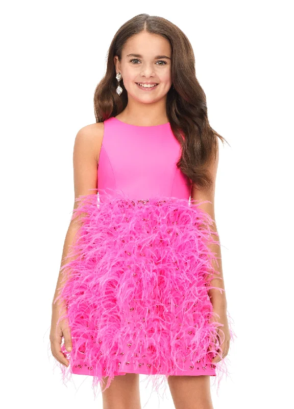Deal of the Week Ashley Lauren Kids 8176 Girls Pageant Cocktail Dress with Feathers and Crystals