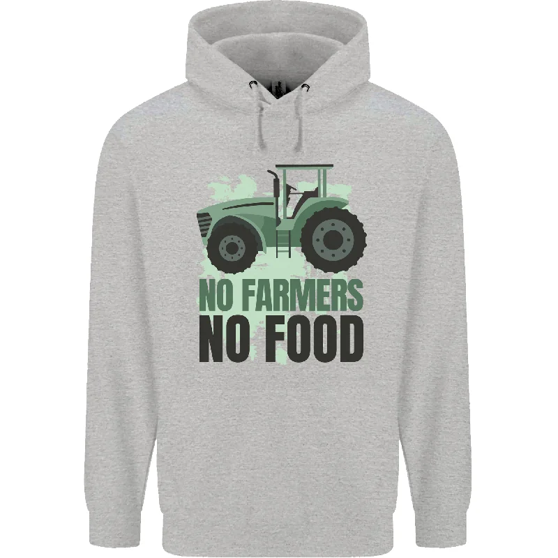 Limited Edition Tractor No Farmers No Food Farming Mens 80% Cotton Hoodie