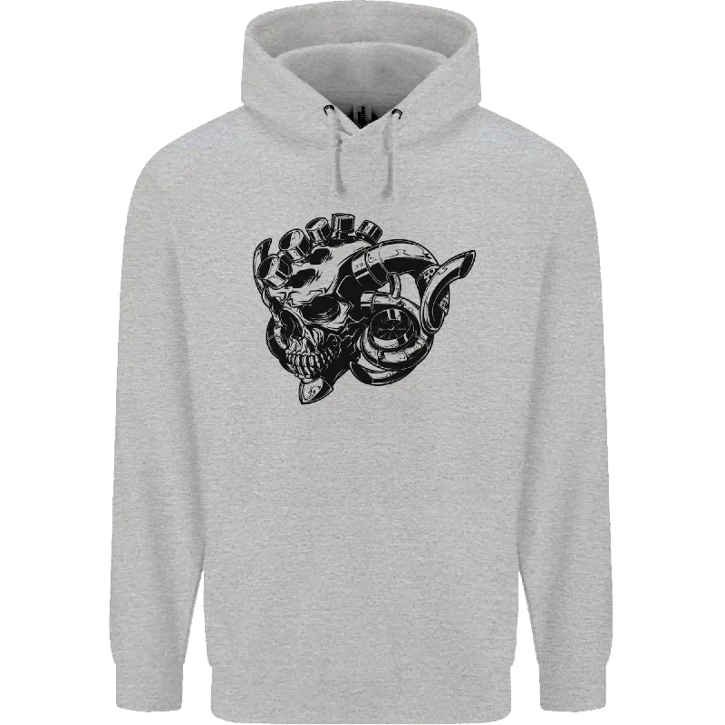Buy Now Turbo Skull Car Enthusiast Engine Drifting Mens 80% Cotton Hoodie