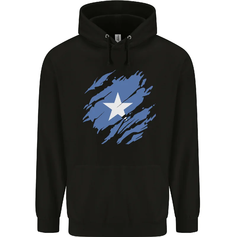 Stock Clearance Torn Somalia Flag Somalian Day Football Mens 80% Cotton Hoodie