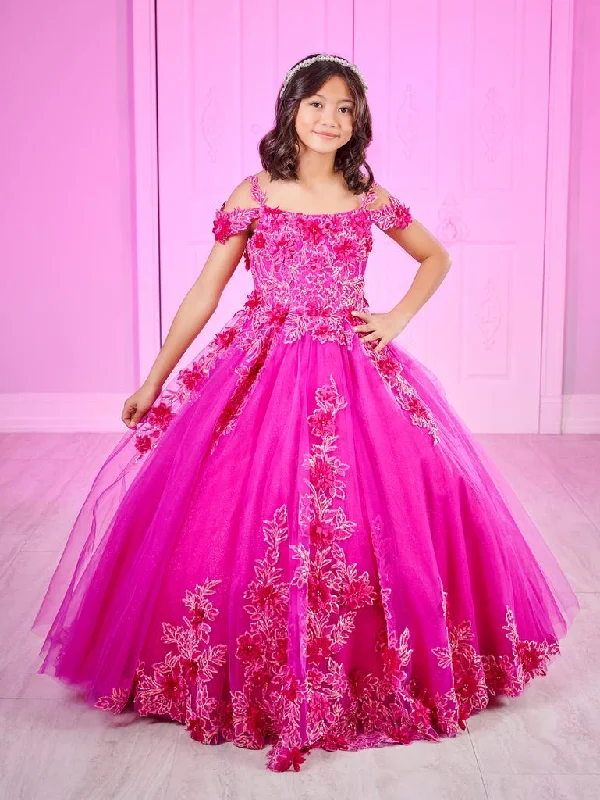 Steals and Deals Tiffany Princess 80011MW Girls Pageant Dress Sequin Lace Ballgown off the shoulder corset