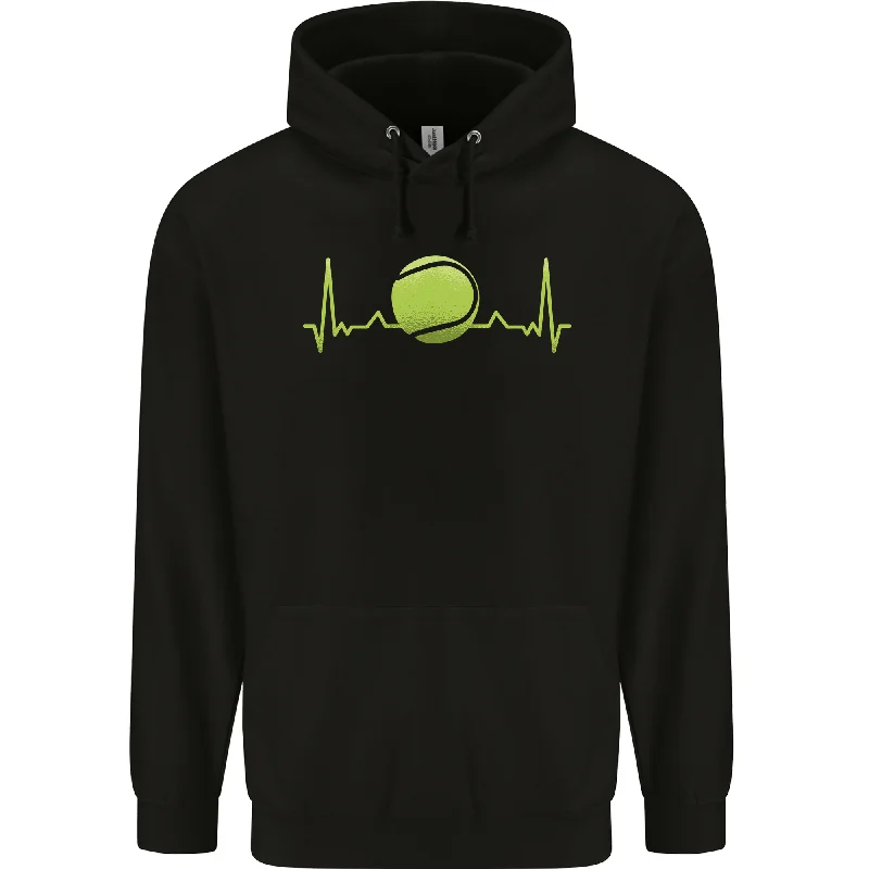 Limited Edition Tennis Player Pulse ECG Mens 80% Cotton Hoodie