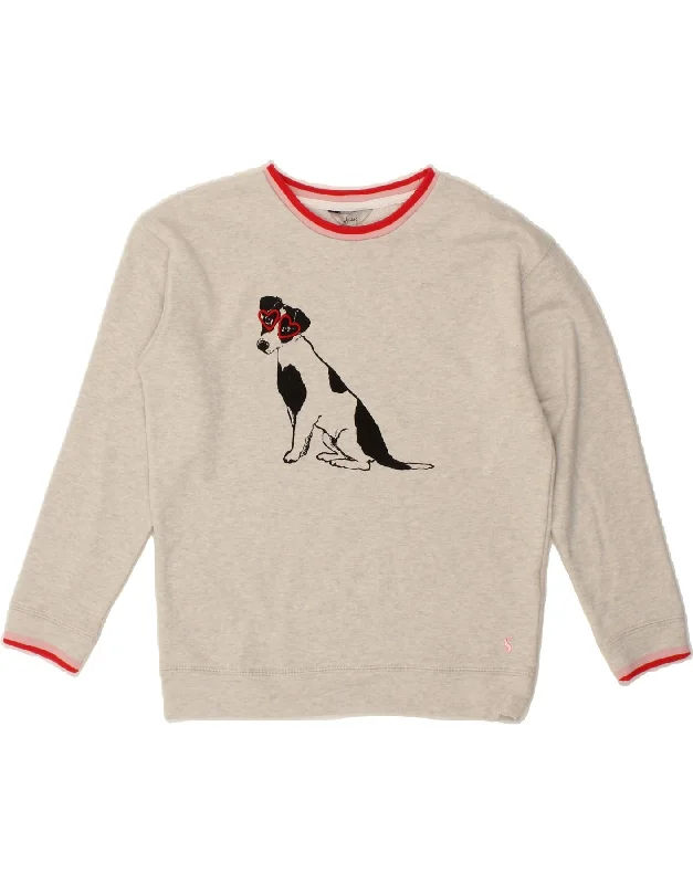 Price Blitz JOULES Womens Oversized Sweatshirt Jumper UK 10 Small Grey Animal Print