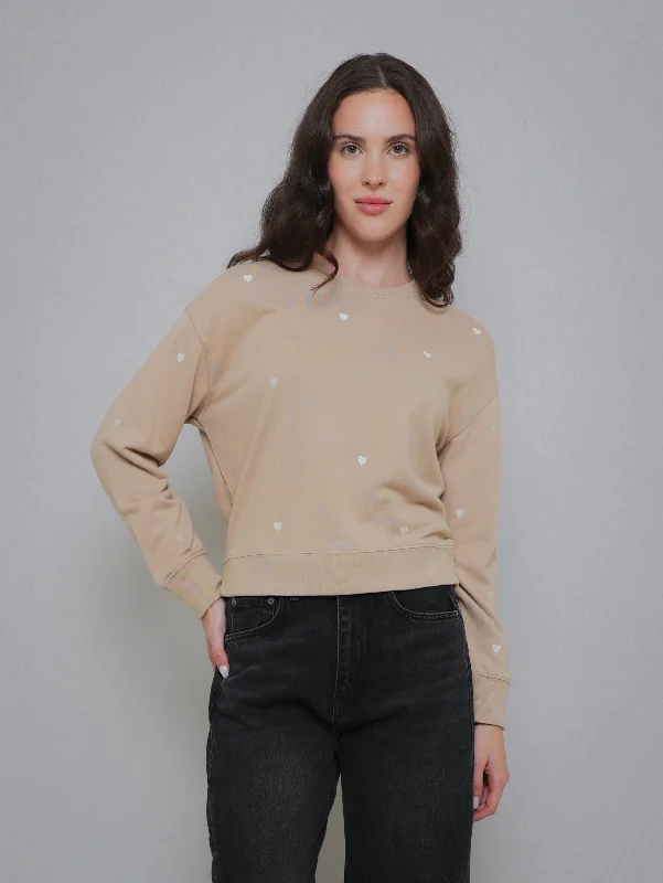 Act Fast Ramona Sweatshirt - Ecru Heart
