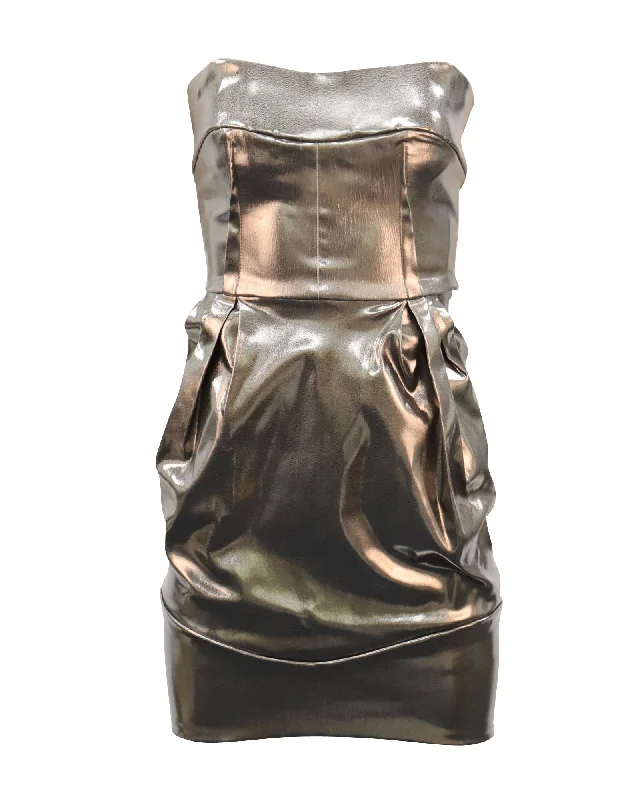 New Deals Dolce and Gabbana Bustier Dress in Silver Dress