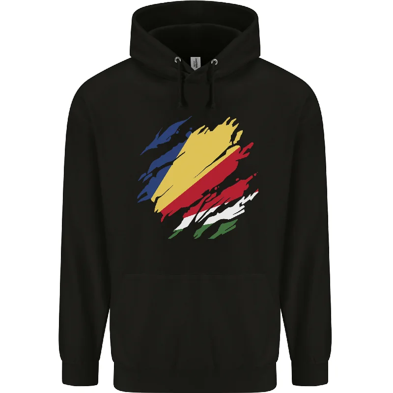 Sale Event Torn Seychelles Flag Seychellois Day Football Mens 80% Cotton Hoodie