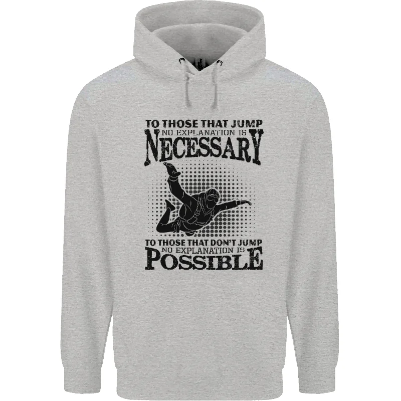 Limited Time Skydiving No Explanation Freefall Funny Mens 80% Cotton Hoodie