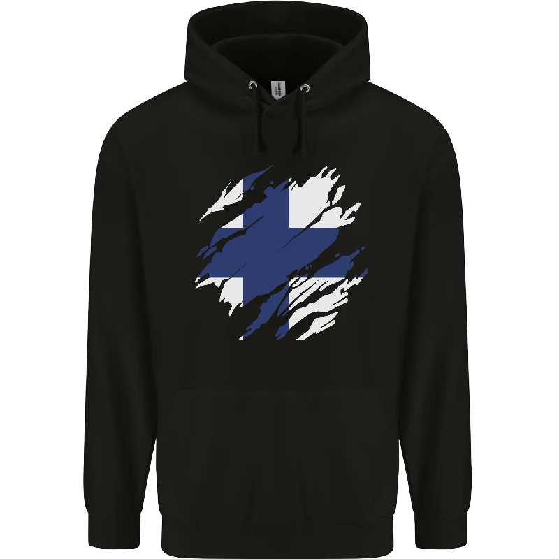 Major Savings Torn Finland Flag Finnish Day Football Mens 80% Cotton Hoodie