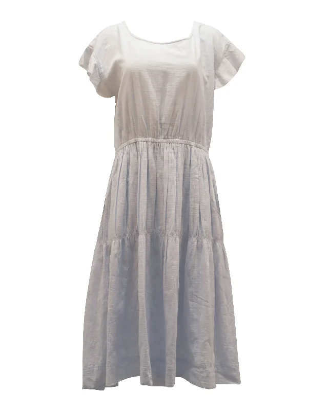 Final Markdown Apiece Apart Puntarena Midi Dress in Light Blue Cotton