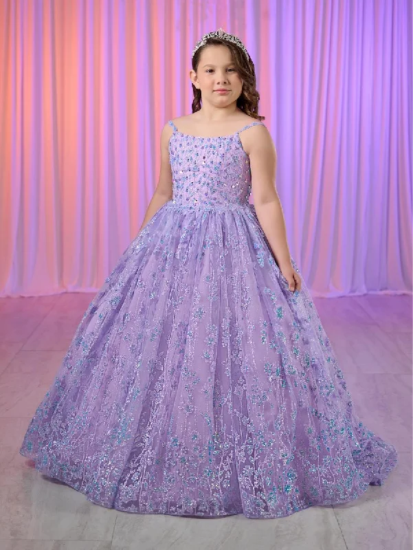 Stock Clearance Tiffany Princess 13755 Size 6 Lilac Girls Glitter Pageant Dress Long Ball Gown Formal Sequin Corset