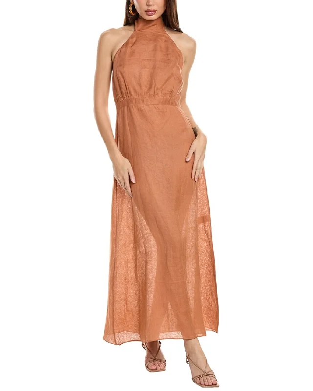 Great Deals JUAN DE DIOS Magdalena Linen Halter Dress