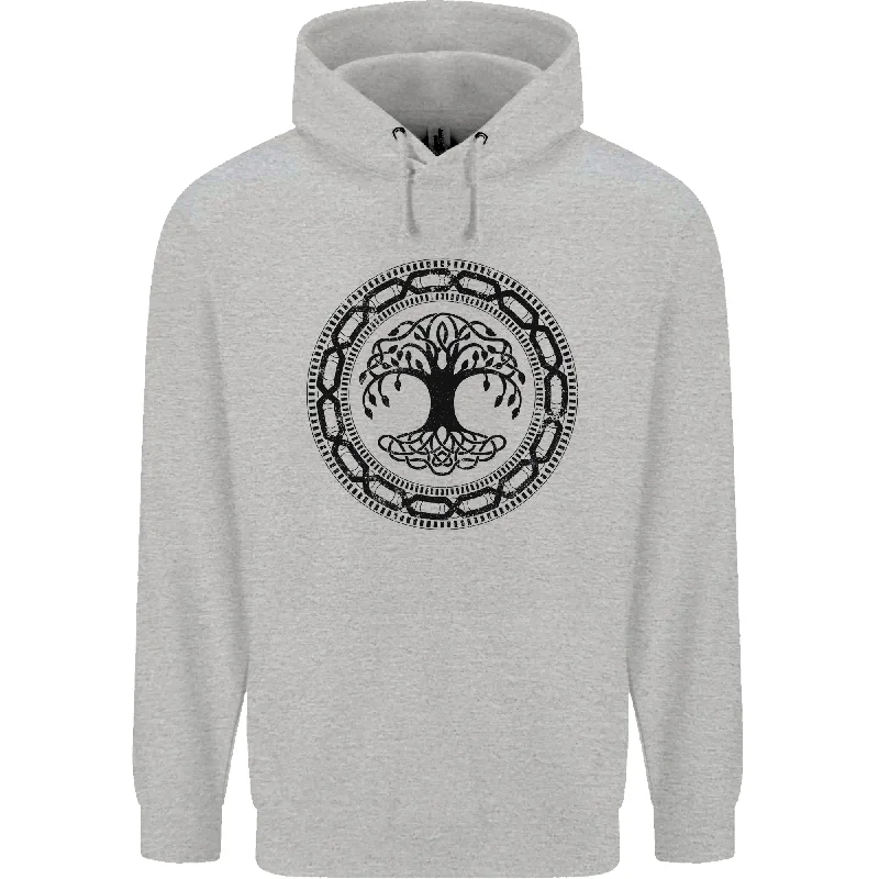 Bargain Blast Viking Symbol Yggdrasil Black Gym Mens 80% Cotton Hoodie