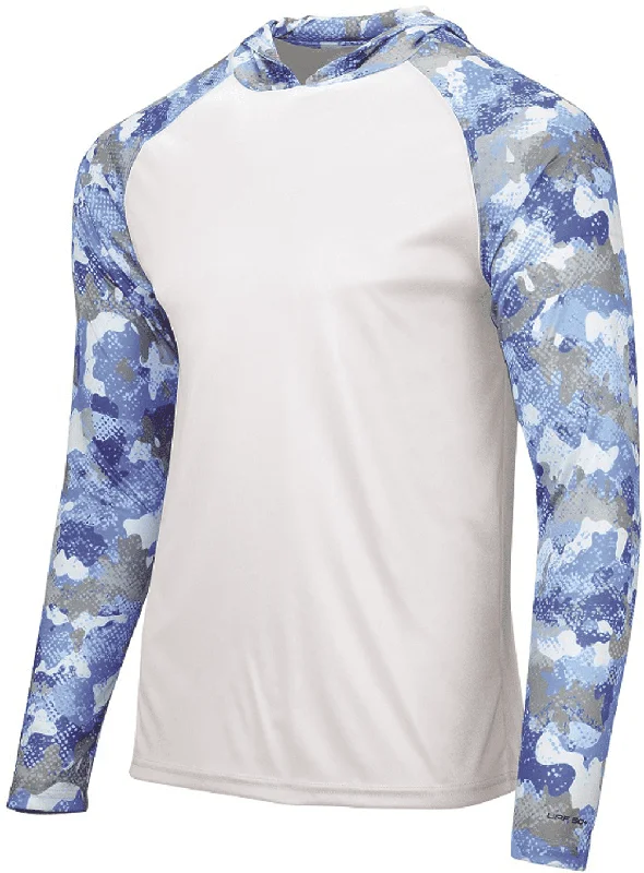 Deep Discounts Paragon 240 Tortuga Extreme Performance Hooded T-Shirt - White Blue Mist Camo
