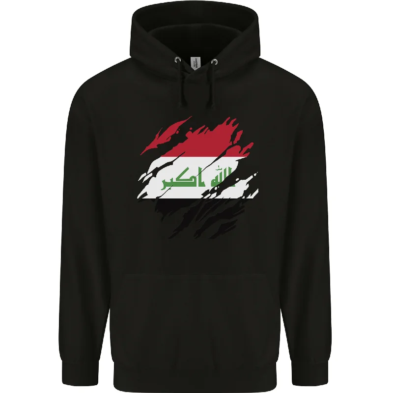 Act Now Torn Iraq Flag Iraqi Day Football Mens 80% Cotton Hoodie