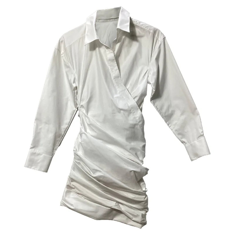 Deal of the Day Alexander Wang Drape Shirt Dress in White Cotton