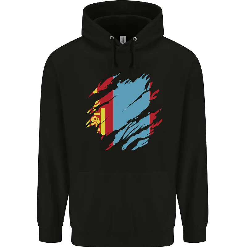 Best Bargains Torn Mongolia Flag Mongolian Day Football Mens 80% Cotton Hoodie