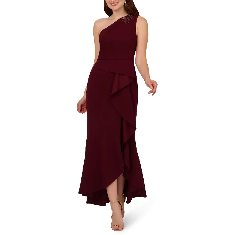 Deal Dash Womens Embellished One Shoulder Evening Dress