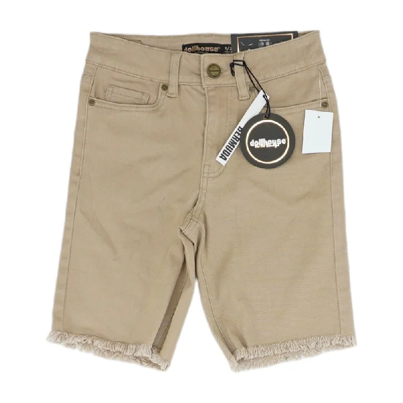 Limited Quantity Tan Solid Denim Shorts