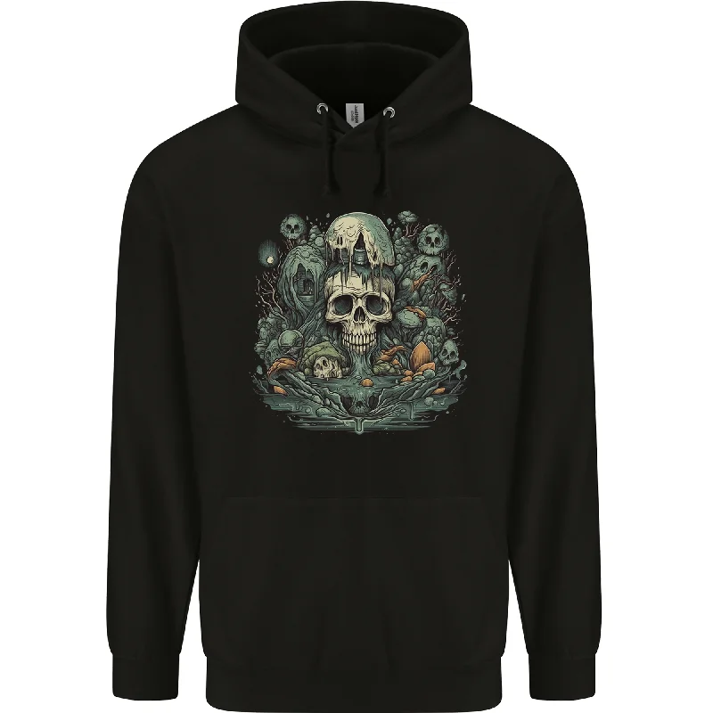 Sale Event Skull City Biker Gothic Evil Mens 80% Cotton Hoodie