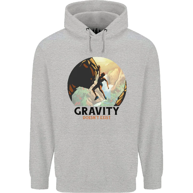 Price Buster Rock Climbing Gravity Doesnt Exist Climber Mens 80% Cotton Hoodie