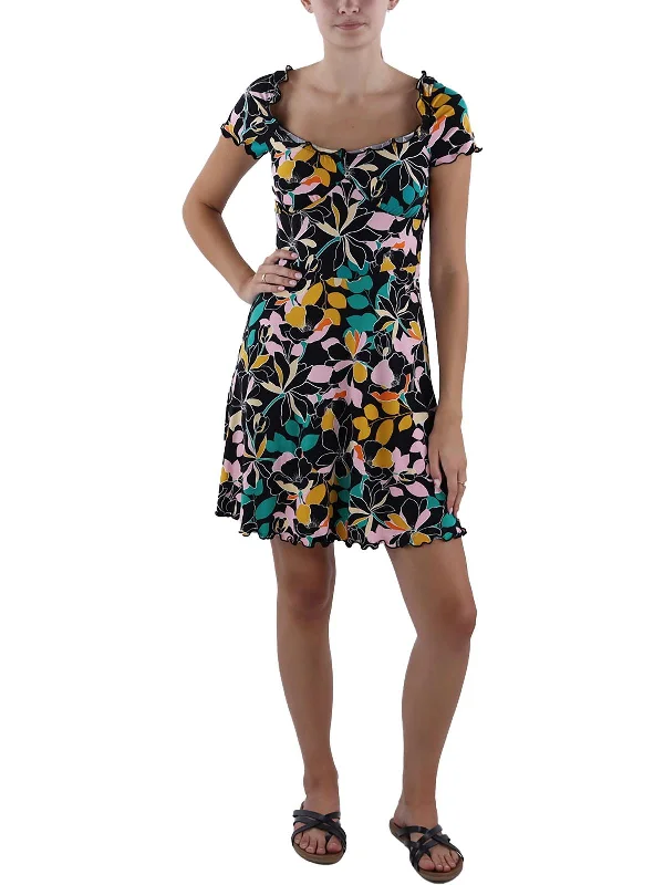Buy Now Womens Tropical Print Off-The-Shoulder Fit & Flare Dress