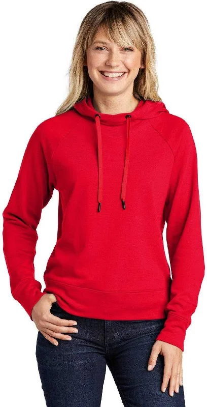 Super Bargain Sport-Tek LST272 Ladies Lightweight French Terry Pullover Hoodie - True Red