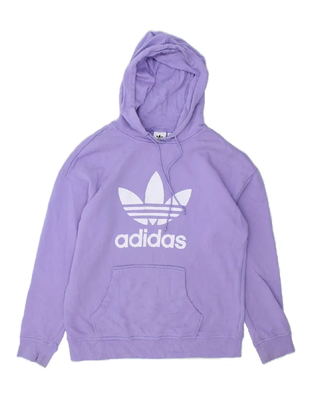 Value Deals ADIDAS Womens Oversized Graphic Hoodie Jumper UK 8 Small  Purple
