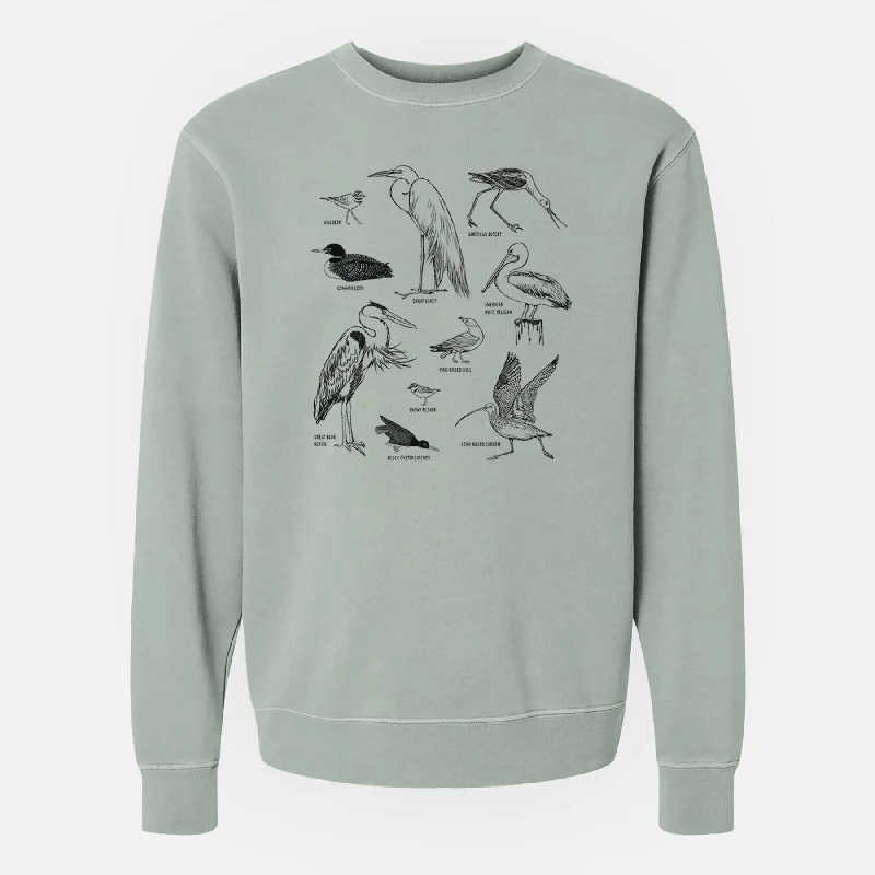 Super Bargain California Shorebirds - Unisex Pigment Dyed Crew Sweatshirt