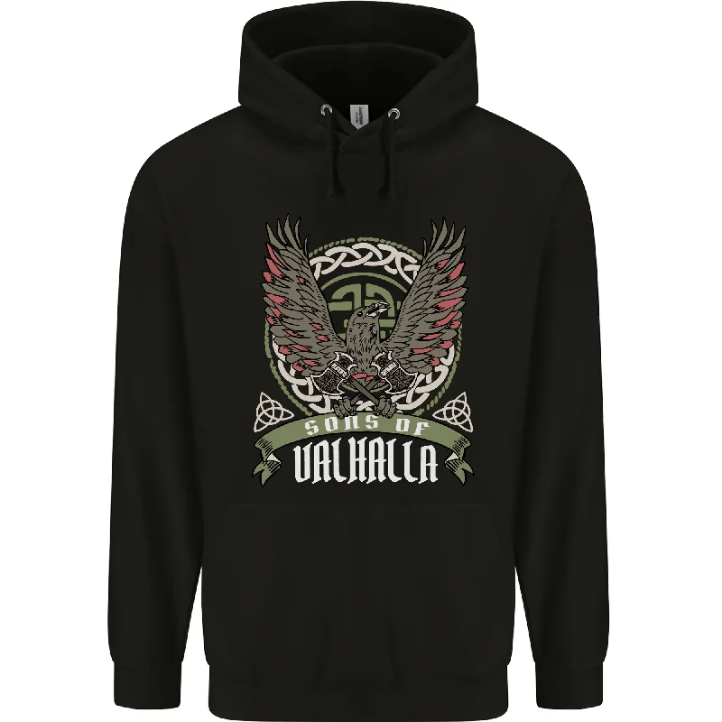 Price Drop Sons of Valhalla Vikings Celtic Symbols Mens 80% Cotton Hoodie