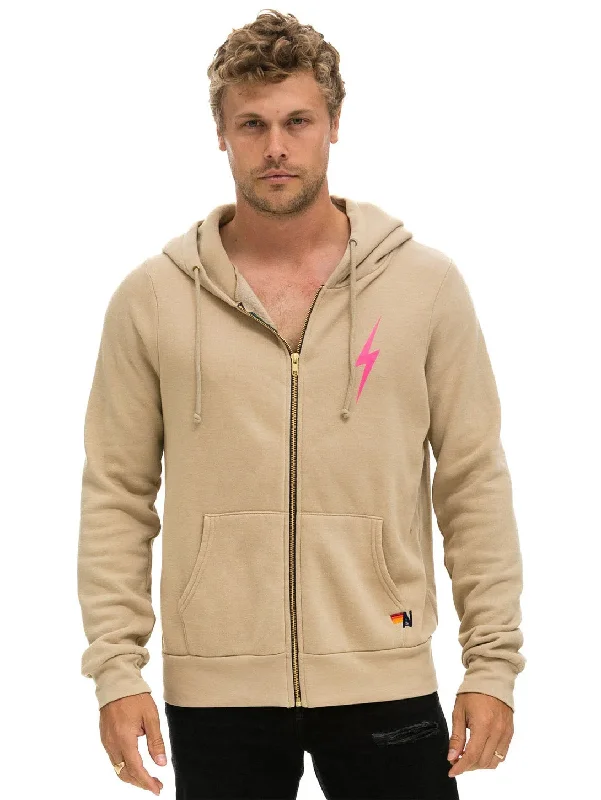 The Best Prices Bolt Zip Hoodie - Sand/Neon Pink