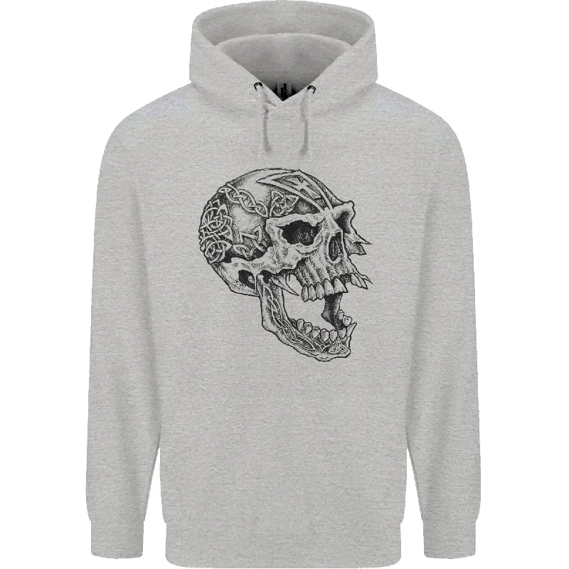 Deal Frenzy Viking Skull Symbols Mens 80% Cotton Hoodie