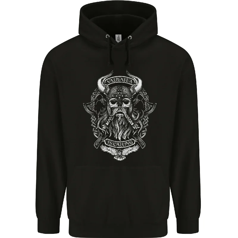 Take Advantage Valhalla is Calling Vikings Odin Thor Gym Mens 80% Cotton Hoodie