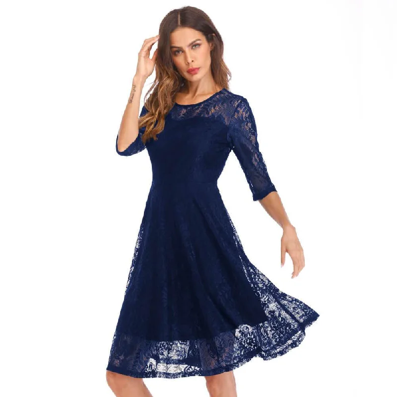 Members Only Retro Lace A Line Short Dress