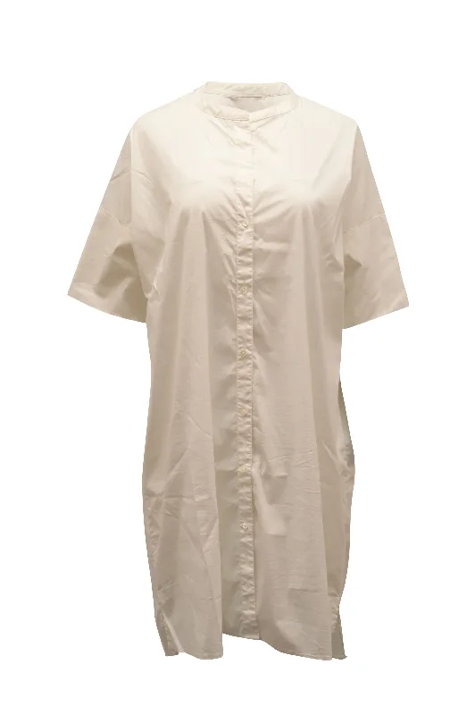 Instant Discount James Perse Button Down Shirt Dress in White Cotton