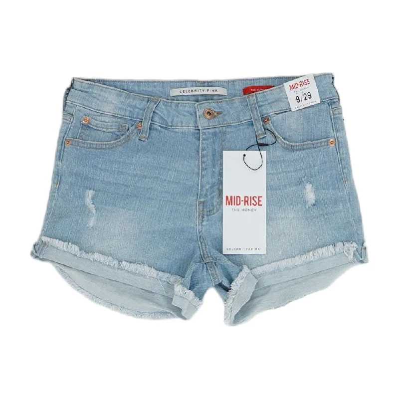 New Arrival Blue Solid Denim Shorts