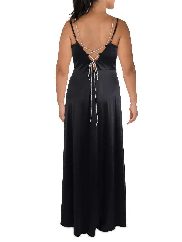 Deal Explosion Plus Womens Rhinestone Long Cocktail And Party Dress
