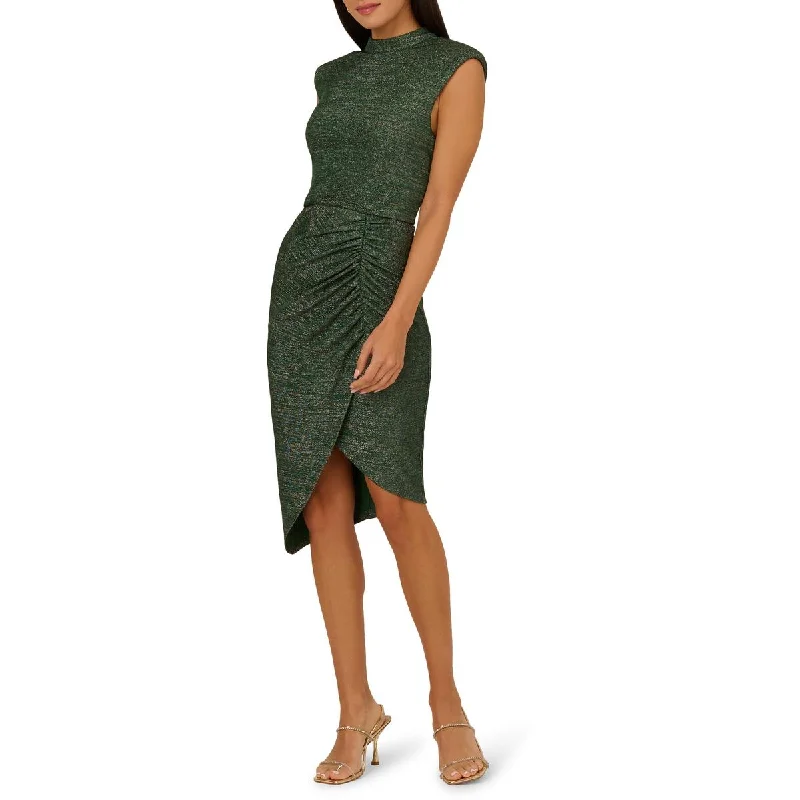 Instant Discount Womens Metallic Mock Neck Cocktail And Party Dress