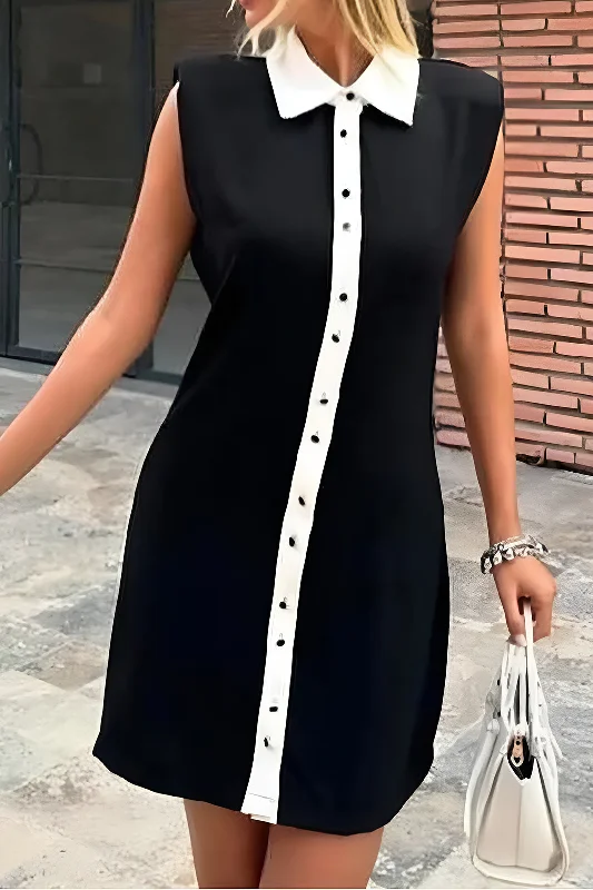 Limited Time Offer Contrast Sleeveless Mini Dress